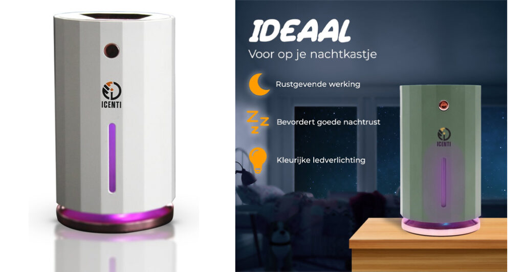 ICENTI Luchtbevochtiger met Aromatherapie – Draadloze Humidifier 150 ML